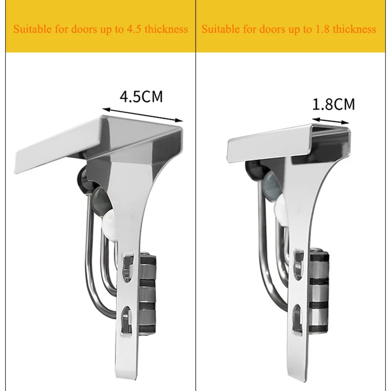 

Bhai Stainless Steel Door Back Clothes Hanger Can Rotate Bathroom Kitchen Towel Rack Home Storage Organization Accessories