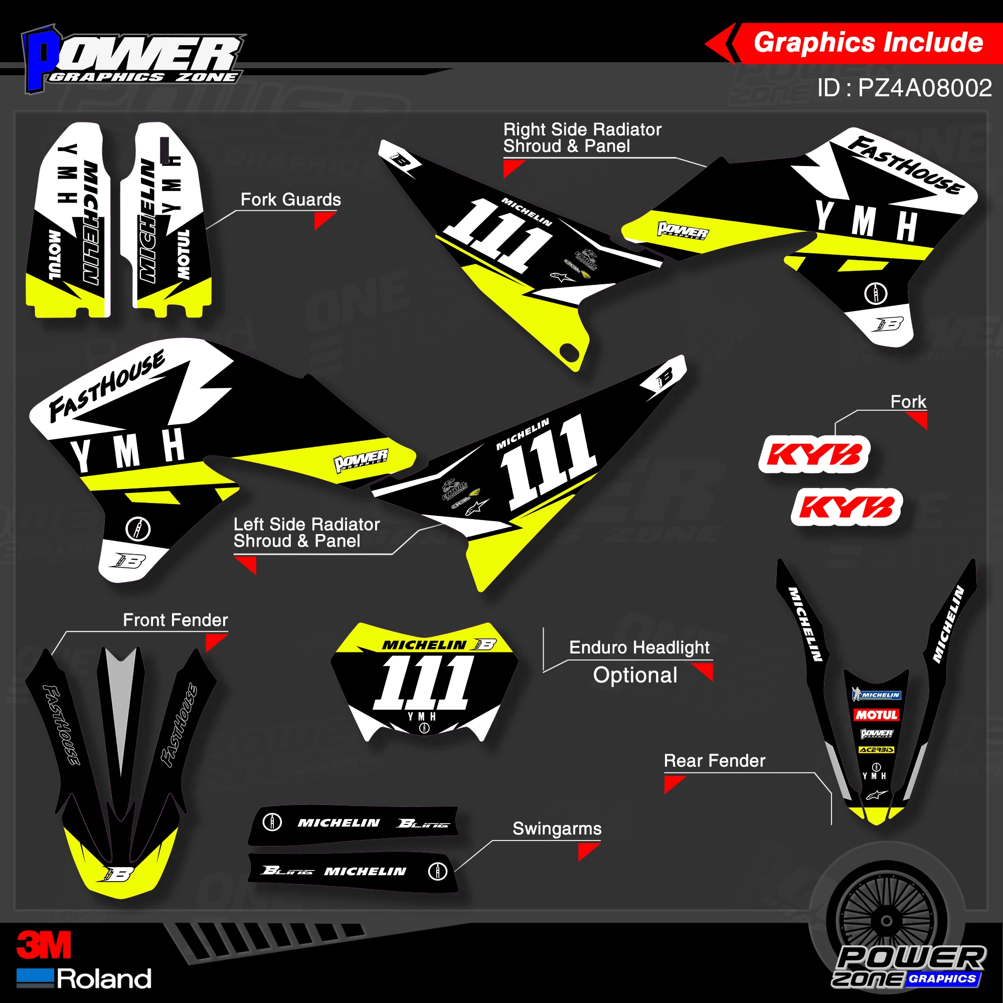 Персонализированные графические фоны PowerZone Team наклейки 3M Набор наклеек для YAMAHA