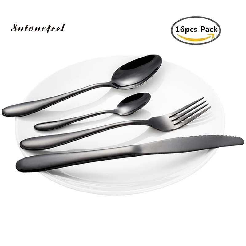 Набор из 16 предметов набор посуды Нержавеющая сталь наборы столовых приборов