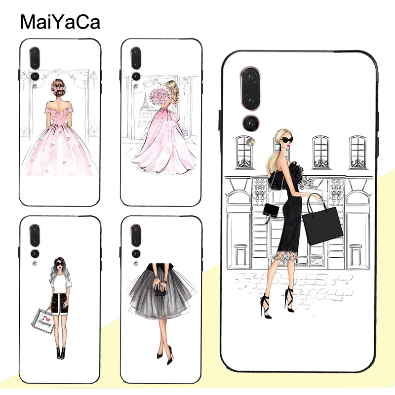 Фото MaiYaCa модное платье для девочек художественный постер девичий чехол Huawei P30 Pro P40 P10