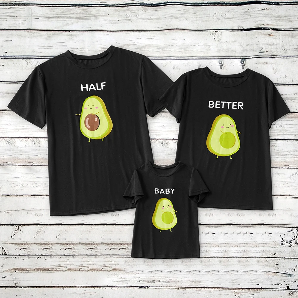 OEAK/Семейные комплекты парные футболки с коротким рукавом и принтом авокадо для