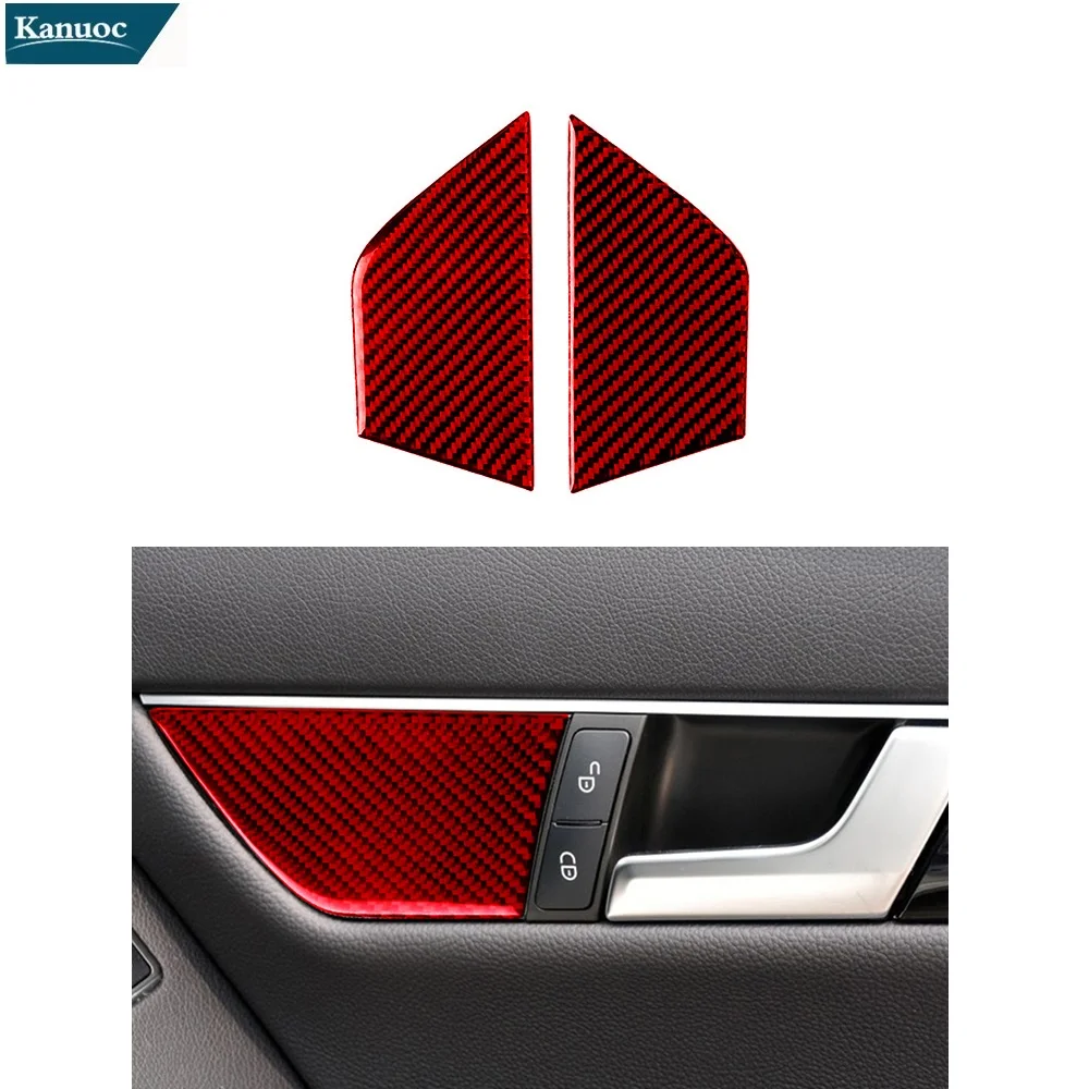 

Автомобильные аксессуары, украшение интерьера, красная наклейка из углеродного волокна, панель регулировки сиденья типа C для Mercedes Benz W204 C ...