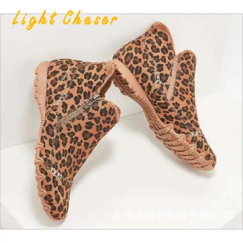 

New Large Size Winter Cotton Shoes Plus Velvet Women's Boots Flat Bottom Women's Ankle Boots Non-slip Casual Snow Boots Women