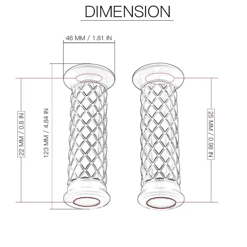 DERI 1Pair Motorcycle 7/8&quot22mm Handlebar Hand Grips Rubber Handle Bar motorcycle bike handle grips for Honda Yamaha | Автомобили и
