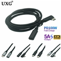 pd 100w usb c to usb c charging male female 3 1 cable for samsung s10 s20 macbook pro ipad quick charger 4 0 fast charging cord