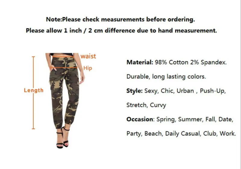 Womens Camo Cargo Trousers Casual Pants Military Army Combat Camouflage Loose Jogger Women 2019 Sweatpants | Женская одежда