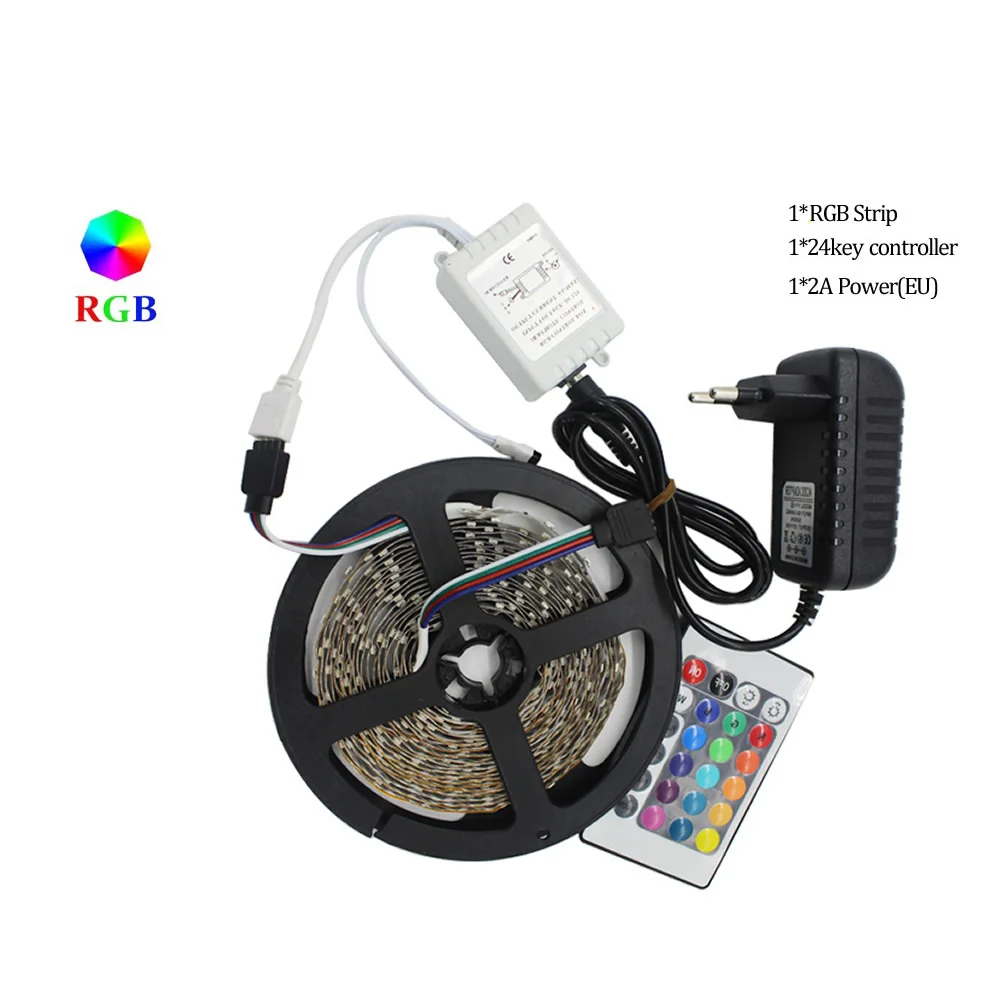 Kit de tira LED RGB de 60 ledes/metro para cabecero de cama de una plaza y media BedLed con mando a distancia por infrarrojos