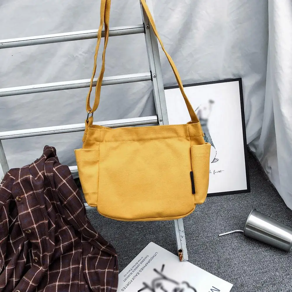 Сумка мессенджер холщовая унисекс многофункциональная простая повседневная