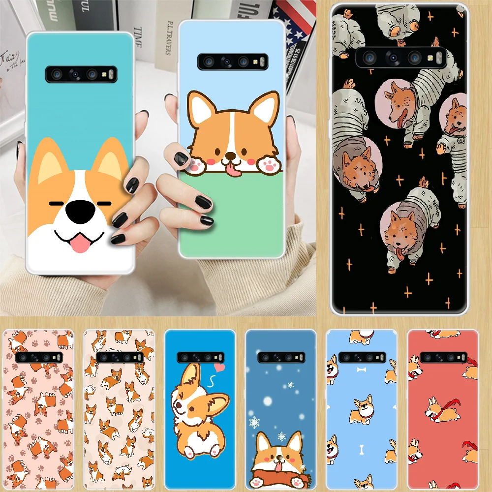Милый мультяшный чехол corgi dog для телефона Корпус SamSung Galaxy S M 6 7 8 9 10 20 30 31 Edge Plus E Lite