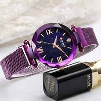 watch women curren luxe vrouwen horloges mesh dames klok magneet gesp starry gift woman oppervlak casual dress quartz horloge