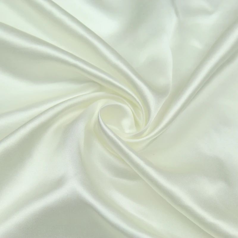 

White silk cotton satin fabric silk blended fabric plain white 18momme thickness,SCT356-M