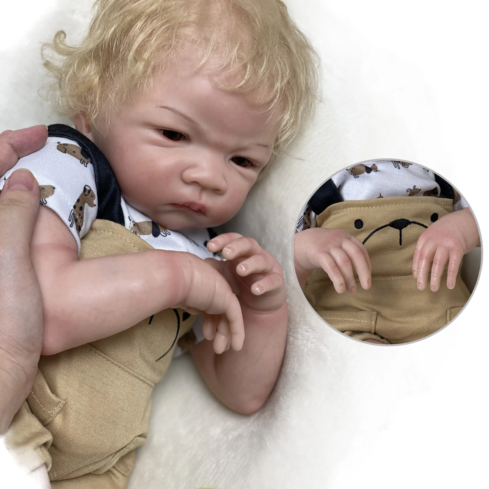 Кукла реборн 20 дюймов Реалистичная детская игрушка с открытыми глазами для