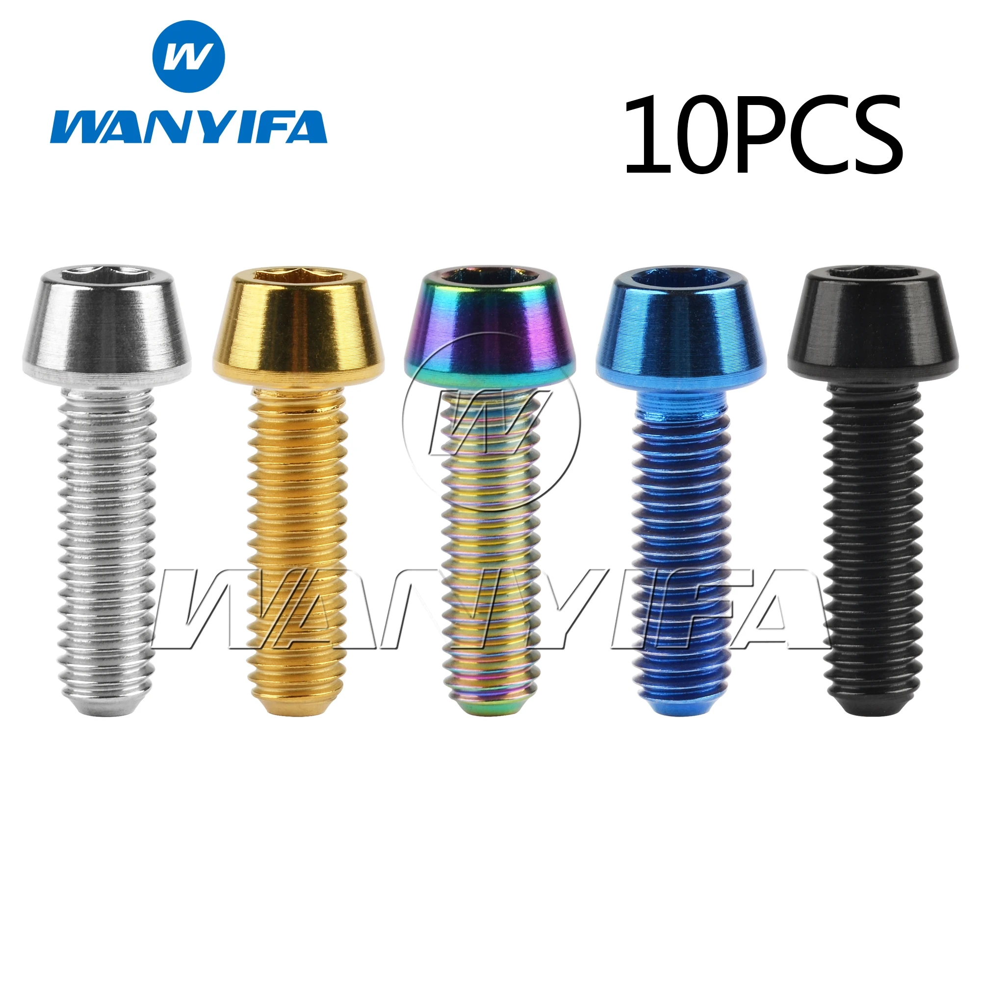 10 шт. M6x20mm Титан Ti Болт коническая головка болты для велосипеда V-BRAKE и дисковые