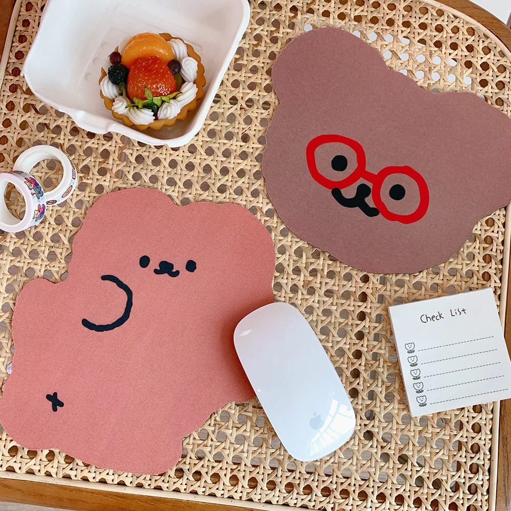 Нескользящий коврик для мыши Kawaii с милым медведем Кроликом большой Настольный
