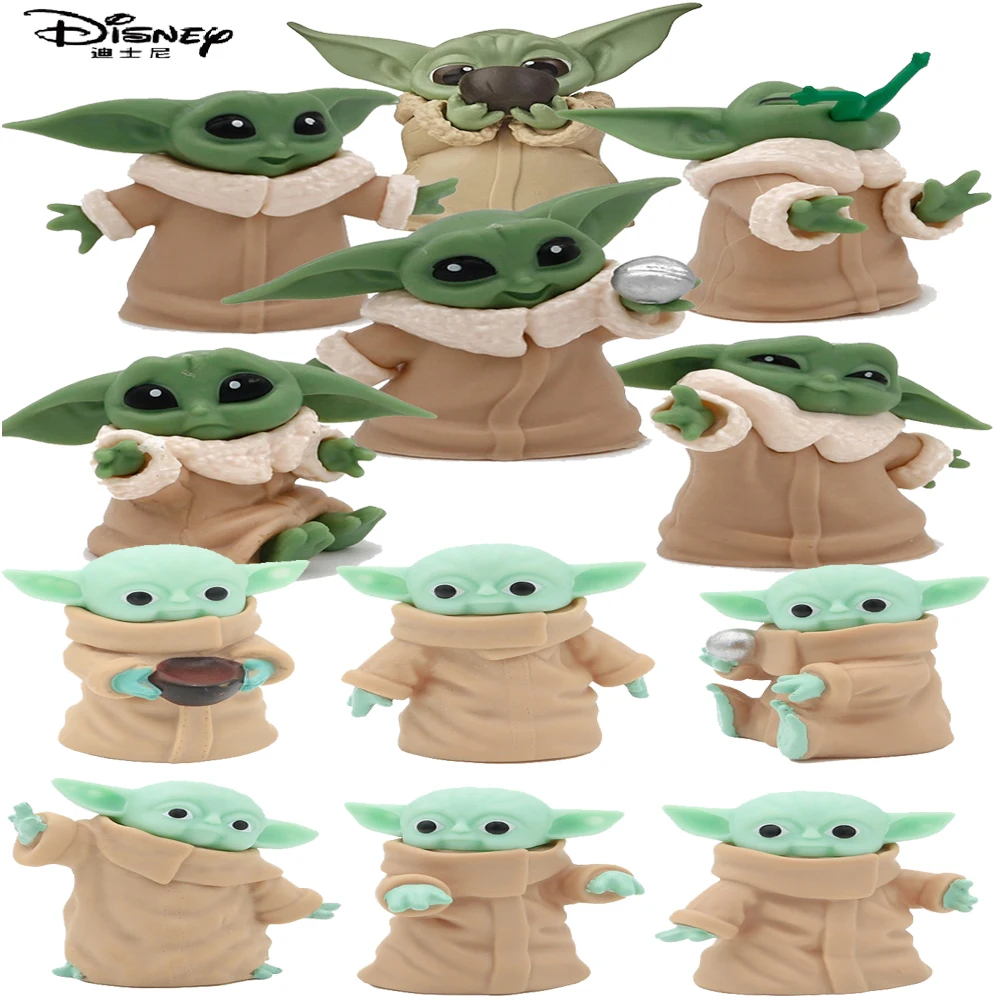 

6pcs/set Disney Baby Yoda Grogu Mandalorian Action Figure Toys 4.5-7.5cm Action Toys Star Wars PVC Action Figures Toys Gifts