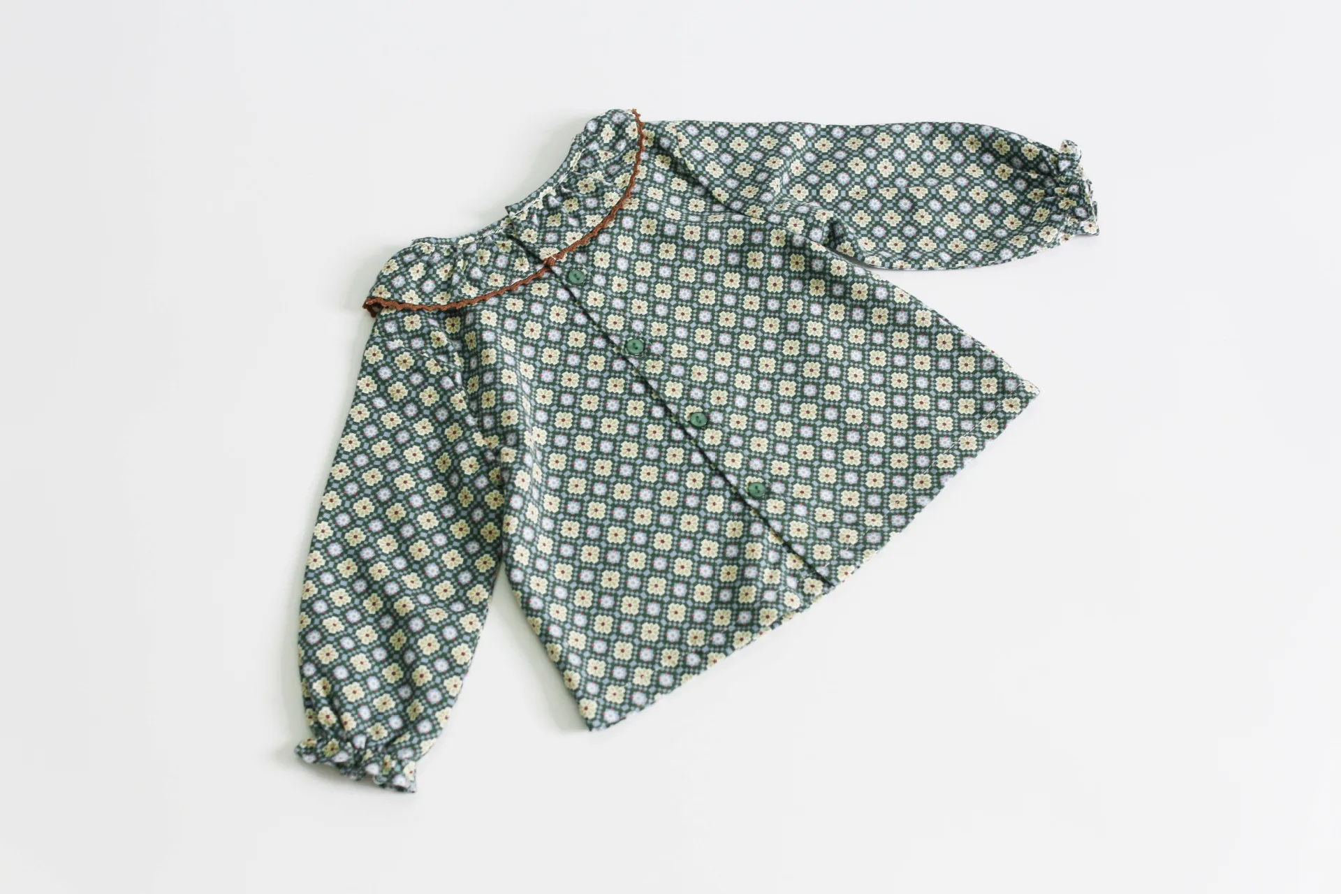 Осенняя рубашка для маленьких девочек детская блузка с отложным воротником