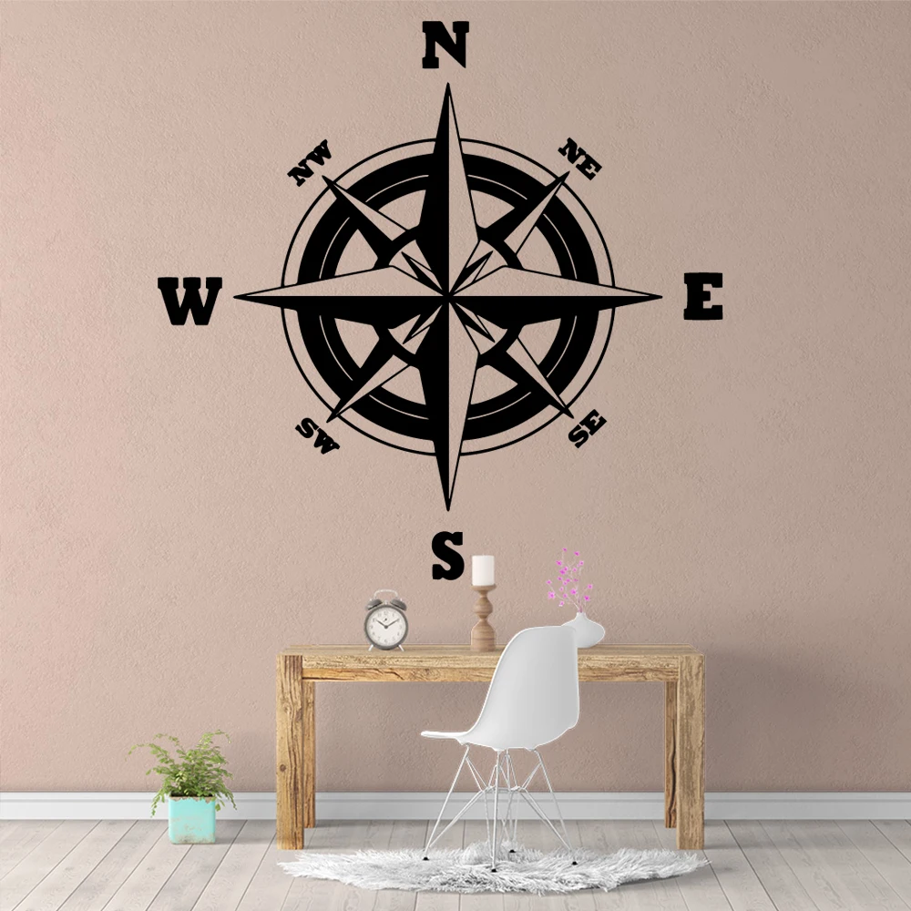 

Diy Compass Wall Sticker Pvc Wall Art Stickers Modern Fashion Wallsticker For Baby's Rooms Decorative Vinyl Wall Stickers