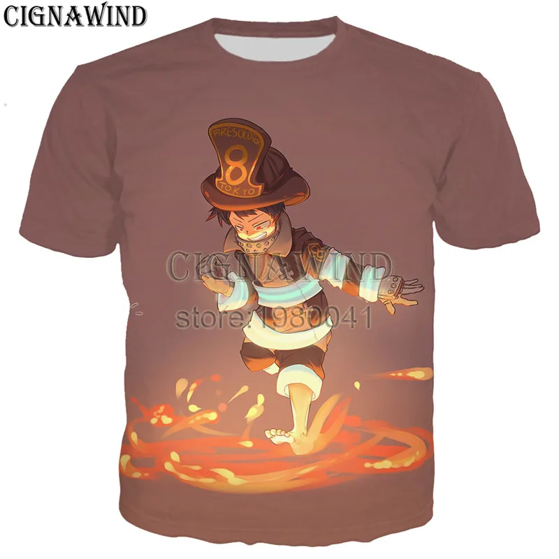 Футболка Мужская/женская с 3D принтом аниме Fire Force модный топ коротким рукавом
