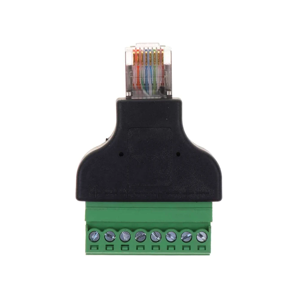 DC Connector RJ45 Ethernet Male to 8 Pin AV Terminal Screw Adapter Crystal Head Block Plug CCTV Accessory | Безопасность и защита