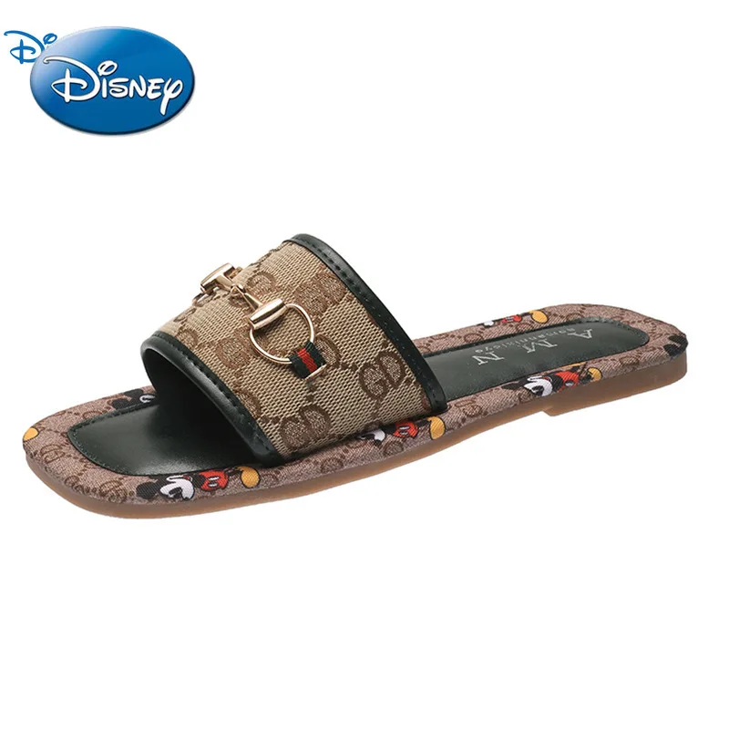 

Disney Mickey Mouse Lady Slippers Tendon Sole Outer Wear Sandals and Slippers All-match Anti-skid Bottom Flip-Flop Beach Shoes