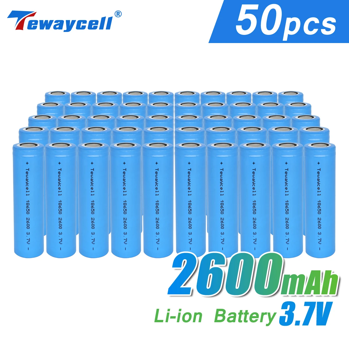 Горячая продажа 50 шт в партии коробка ICR 18650 3 7 v 2600mah литий ионные батареи для