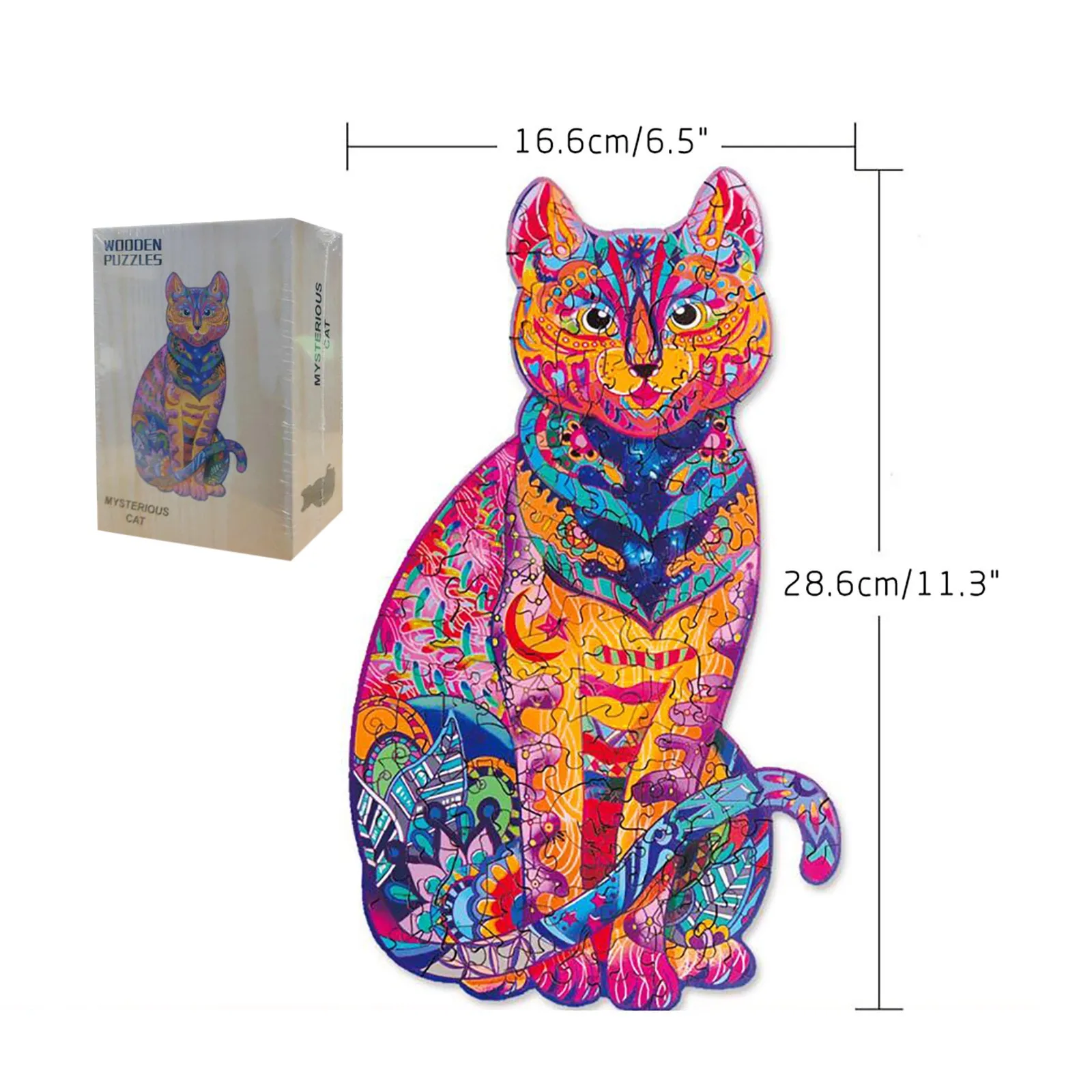 

Wooden Jigsaw Puzzle Cat Puzzle Board Set Toy Interesting Wooden Puzzles For Adults Kids Christmas Gifts Educational Games Toys