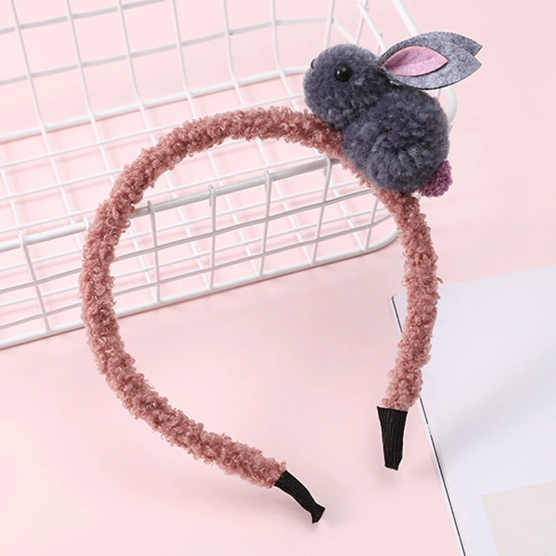 Детская Нескользящая плюшевая повязка на голову с бантом и кроликом | Аксессуары