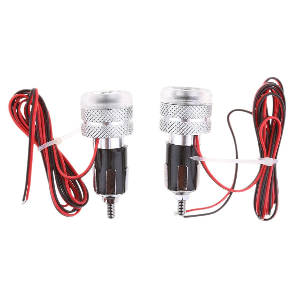 

12V 7/8 ''последний мотоцикл рукоятка конец светодиодный поворотник светильник алюминиевый красный