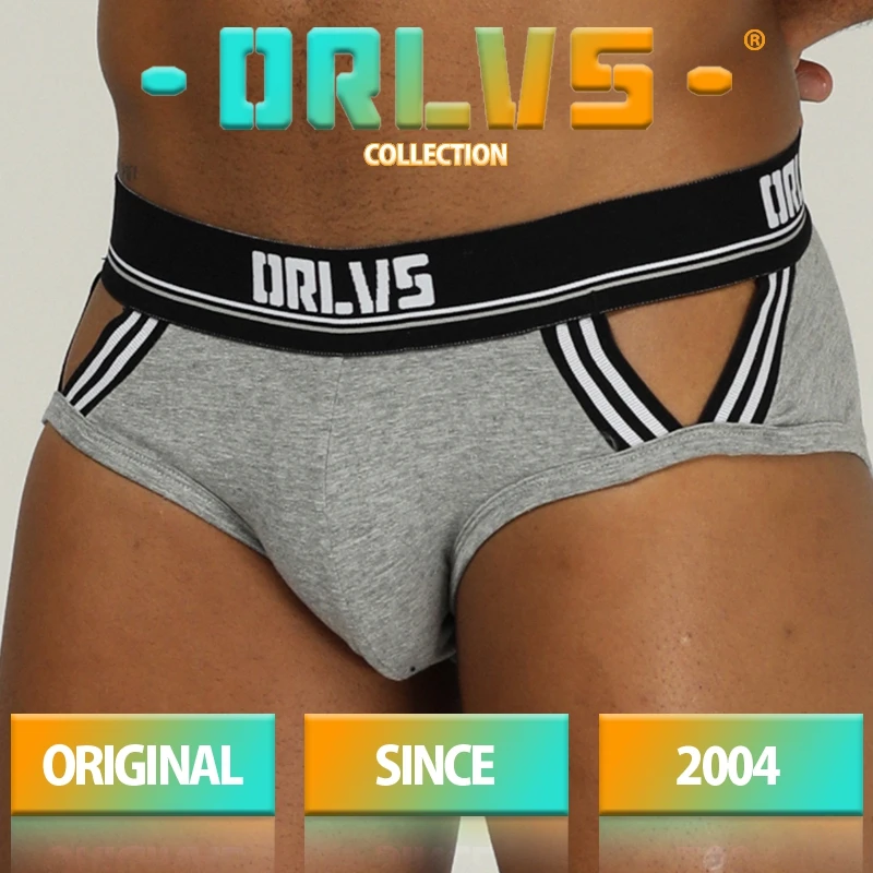ORLVS брендовые сексуальные мужские трусы нижнее белье хлопковые cueca tanga пенис