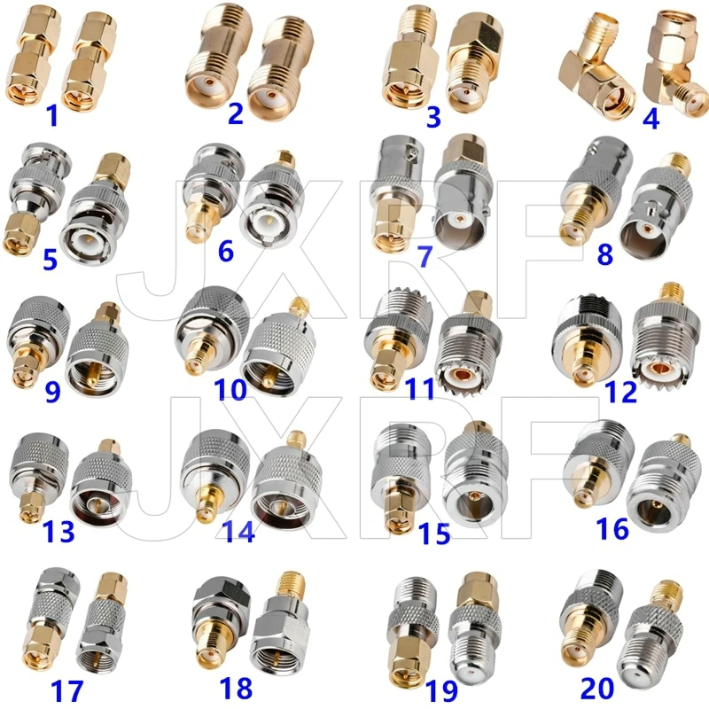 

JXRF Connector 1PCS SMA male female Plug To SMA BNC UHF PL259 SO239 N F Type Male Female Plug Jack Adapter RF Coaxial connector