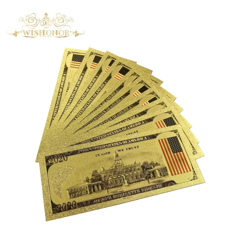 

New America Biden Banknotes 2020 Dollar Banknote in 24k Gold Plated Fake Money Gold Plated Business Gift