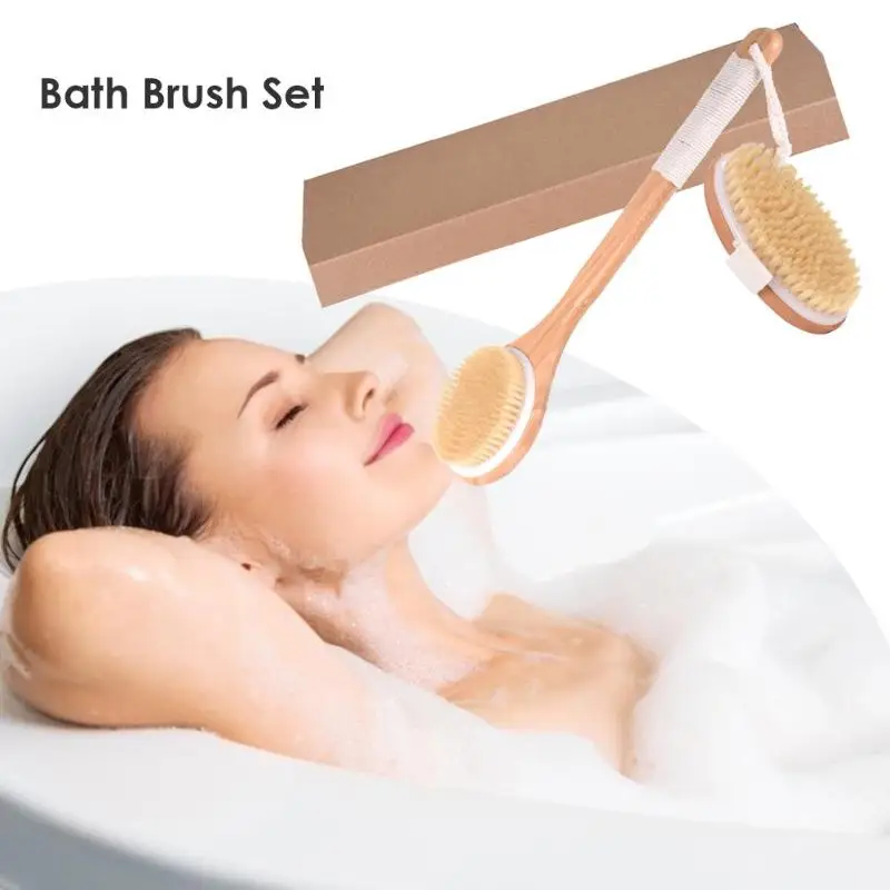 2 шт новая деревянная щетка для тела набор щетины с лотосом сухая кожа мягкая из