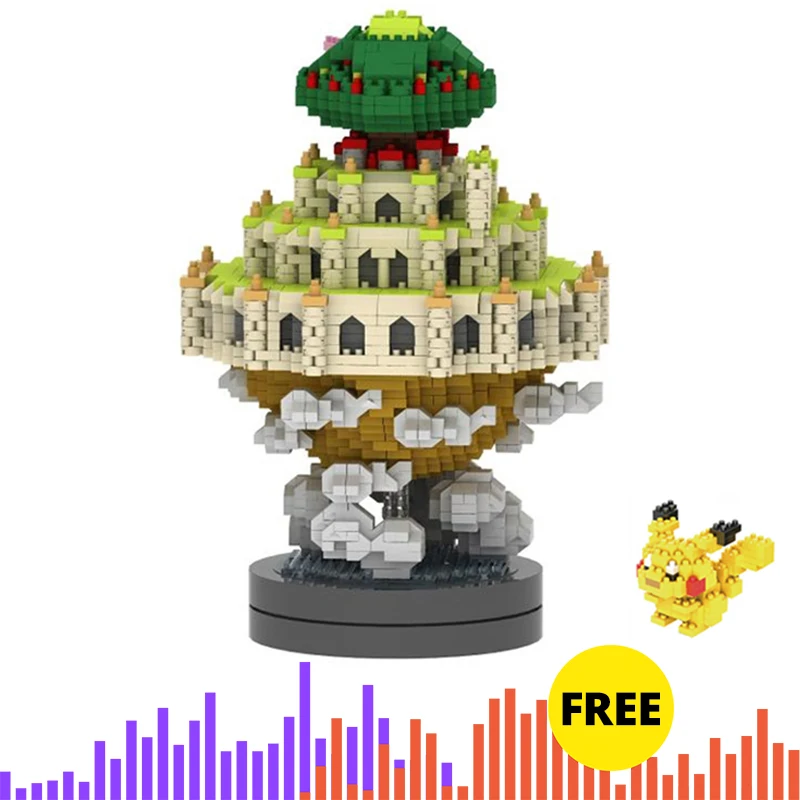 

ZRK 3000 piece DIY mini block Music Rotating Base Sky City Building Blocks Micro Drill Small Particles Assembling Toys Boys Gift