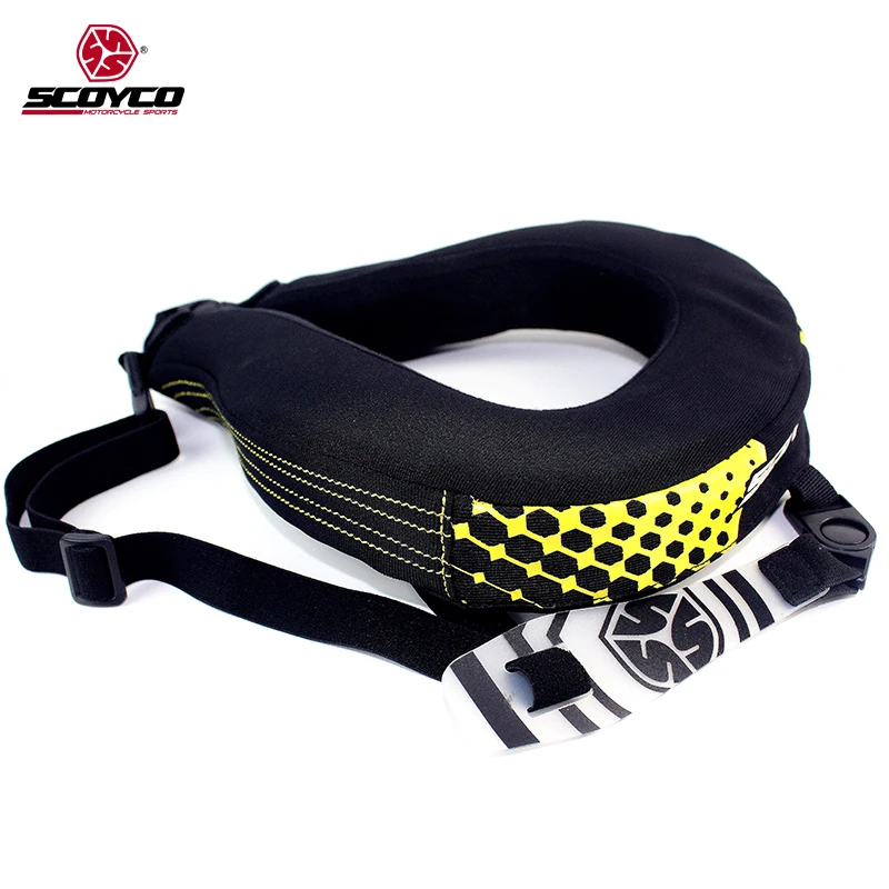 black yellow Scoyco мотоциклетная защита для шеи горные MTB велосипедные шейные накладки для длинных гонок Защитная скобка для мотокросса защита шеи N02B - Цвет: black yellow