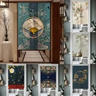 Китайская дверная занавеска фэн-шуй с принтом для кухни, спальни, гостиной, декоративная перегородка для входной двери