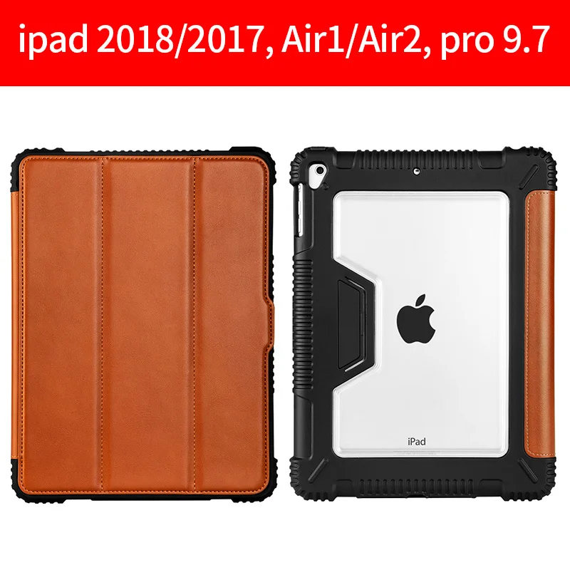 Чехол для iPad Pro 9,7 '' с держателем карандаша PU Кожаные чехлы для Xiaomi iPad Air1 Air2 чехол - Цвет: Brown