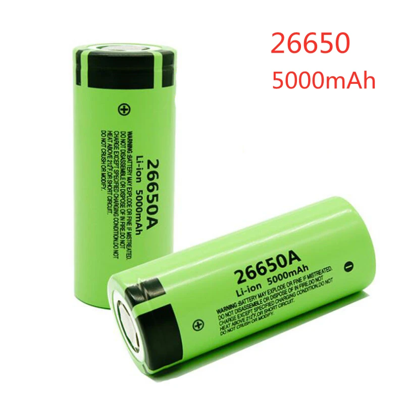 

26650 Battery 3.7V 5000mAh Li-ion 26650A Rechargeable Battery for Flashlight Power Bank Power Tools Torch 26650 Lithium Battery