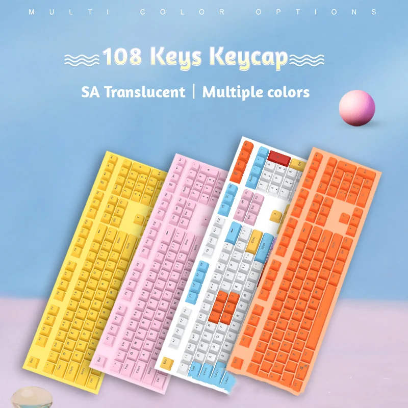 Шарообразные колпачки для клавиатуры 108 шт. ABS двухцветные механической игровой