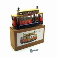 los angeles tram retro wind up toys 18cm creative window display props personality gifts creative props childhood tin toys
