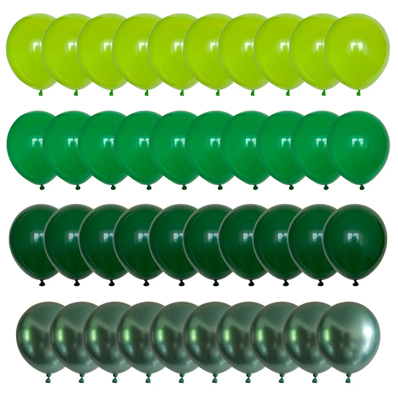 40pcs Green Balloons Set Metallic Confetti Balloon Jungle Safari Animal Birthday Party Decorations Kids Boy Baby Shower Favors | Дом и сад