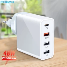 48W Quick Charge 3.0 PD QC Fast Charging Adapter Universal Type C Wall USB Charger For iPhone 13 12 11 XS XR X 8 Samsung Xiaomi