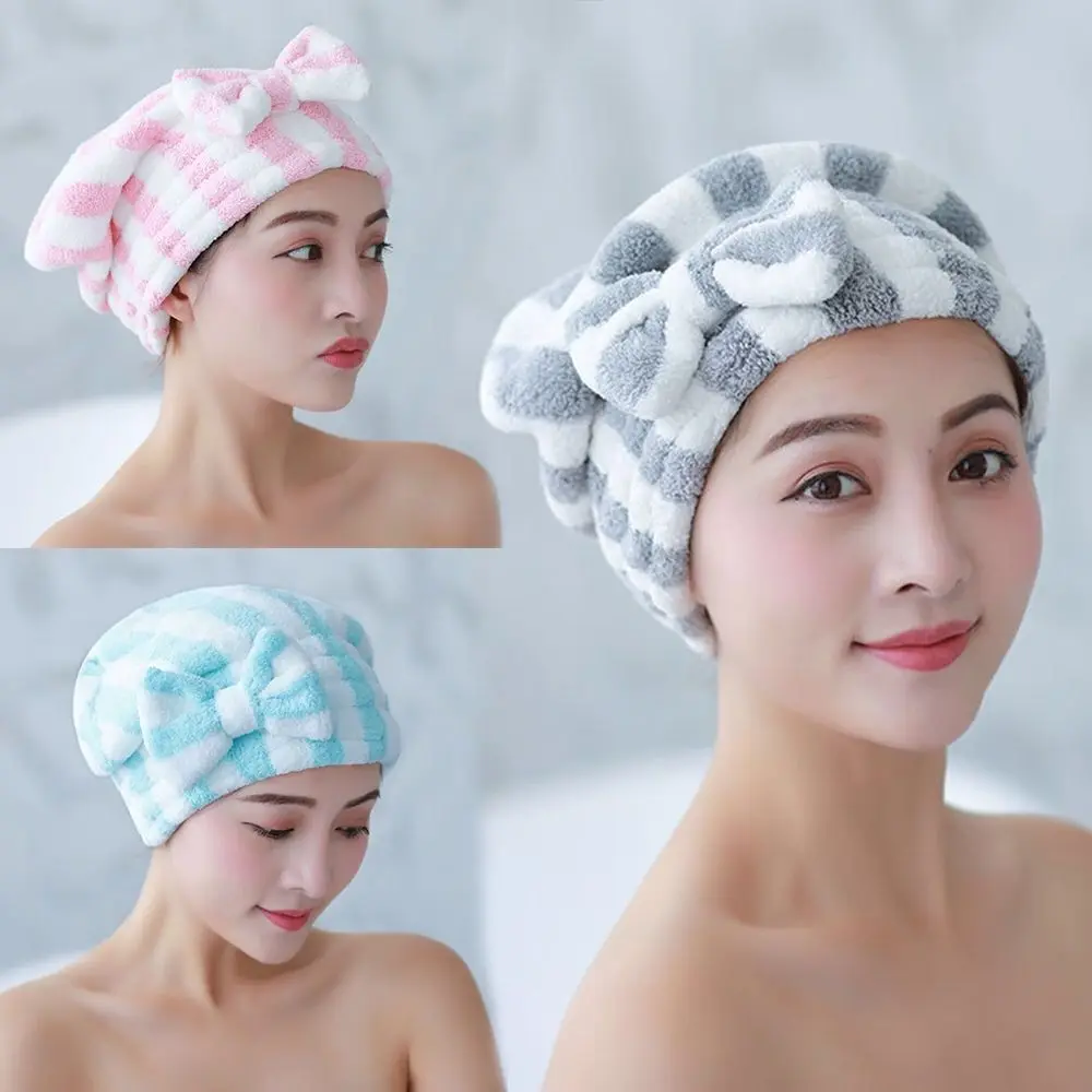 

Шапка для сушки волос для девочек, быстросохнущее полотенце для волос, шапка, головной убор, банная шапка, однотонное полотенце из микрофибр...