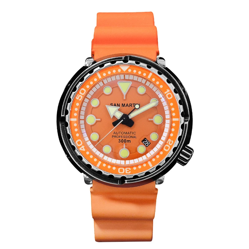 

San Martin Men Diver Watch Mens Automatic Watches Tuna Mechanical Wristwatch Sapphire 300M Waterproof C3 Luminous Ceramic Bezel