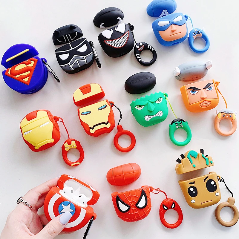 

New Cute Spiderman Black Man Disney Airpods Case for Airpods 2 Airpod Pro 3D Silicone Cover for Iphone Earphones Shell Fundas