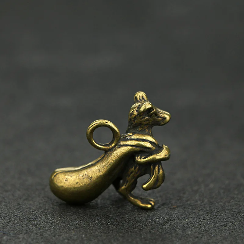Винтажная статуэтка крысы на удачу мышь латунный амулет с подвеской богатство