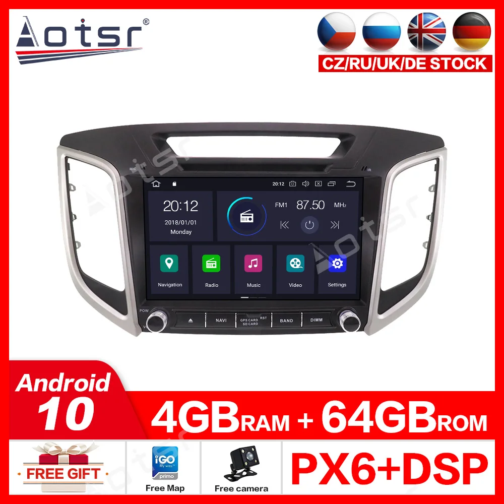 Стерео приемник 2 din для Hyundai IX25 CRETA Android 10 0 PX6 6-ядерный процессор 2014-2018