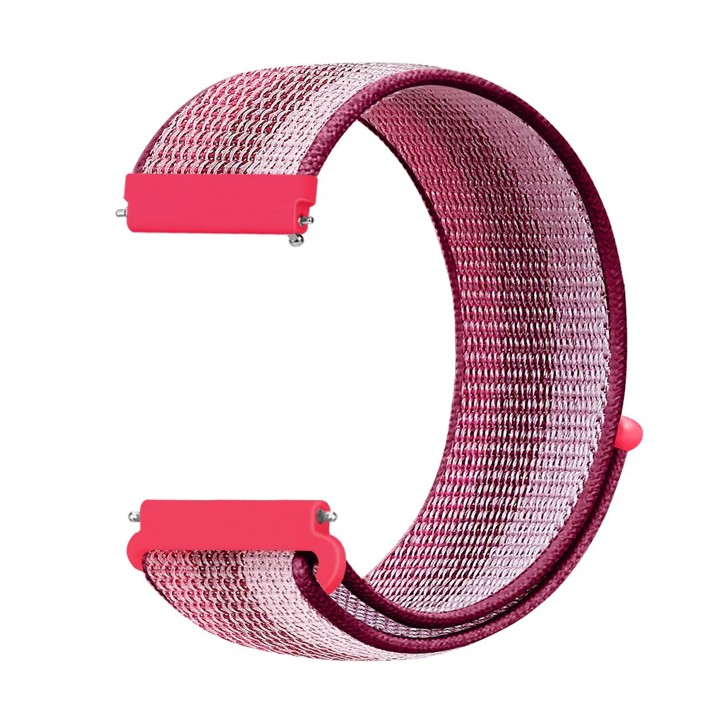 berry red Переключатель, нейлоновый ремешок для наручных часов Xiaomi huami amazfit bip huawei часы GT 20/22 мм, ремешок для samsung Шестерни S3/S2 galaxy Watch active2 42 мм 46 мм - Цвет ремешка: berry red