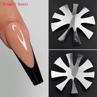 pro 9 size almond shape easy french smile cut v line tips manicure edge trimmer acrylic nail cutter tool kit