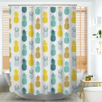 modern pineapple lemon fruit print waterproof shower curtain minimalist style home decoration with hook shower curtain