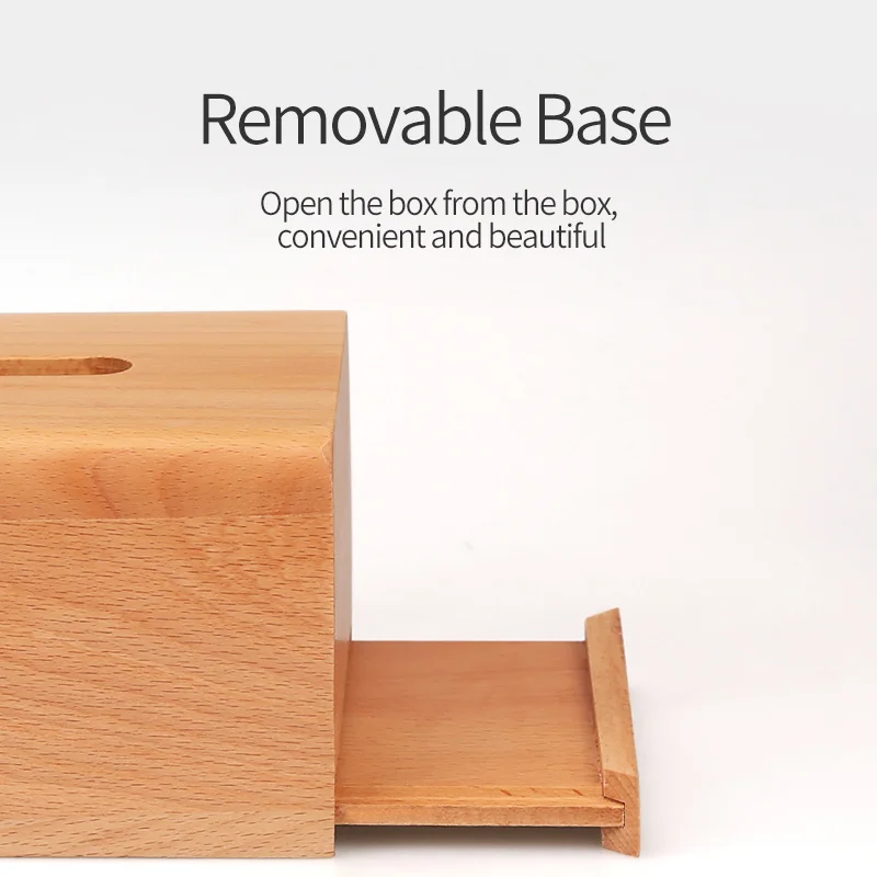 

YUSOTAN household tissue holder box made of natural beech solid wood 14*14*13.5CM no paint perfect touch wooden tissue box